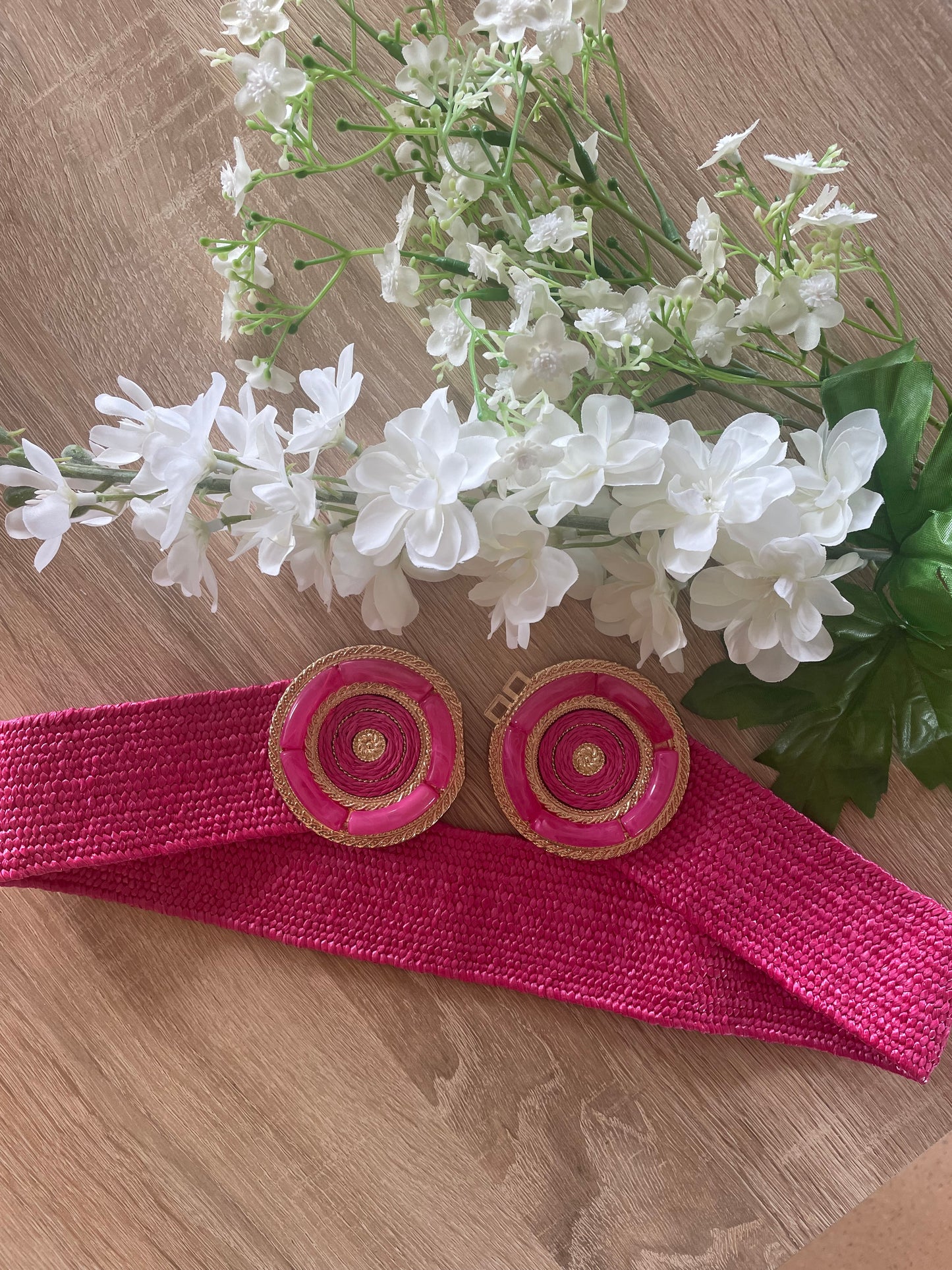 CEINTURE ROSE DOUBLE BOUCLE