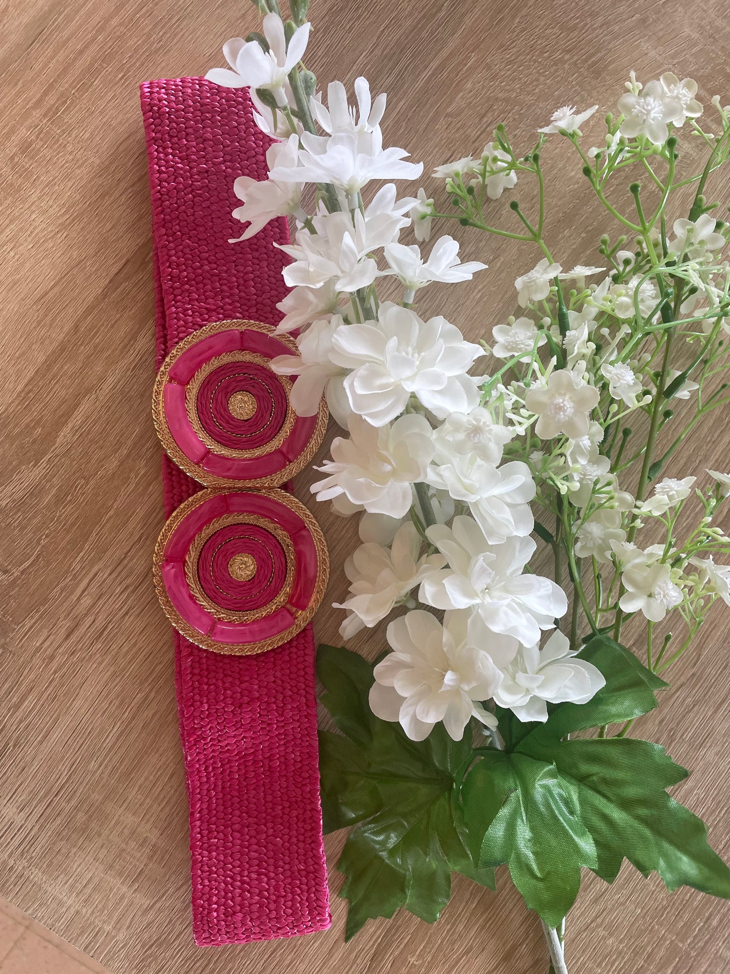 CEINTURE ROSE DOUBLE BOUCLE